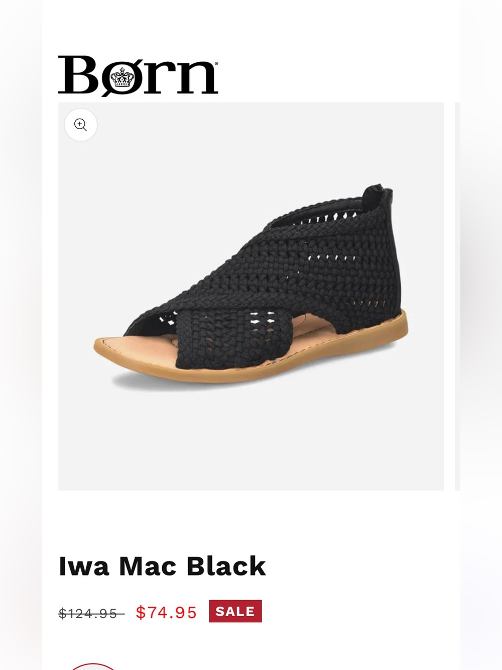Born Iwa Mac Leather Sandal in Black size 9 - Picture 5 of 14